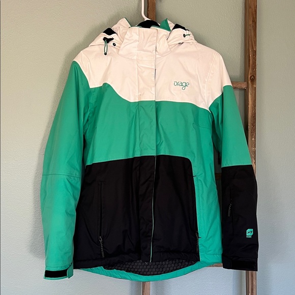 Orage Green and Black Colorblock Jacket - Picture 1 of 7